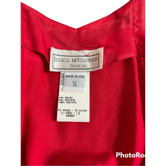 VINTAGE RED JESSICA MCCLINTOCK GUNNE SAX FORMAL DRESS - Picture 8 of 8